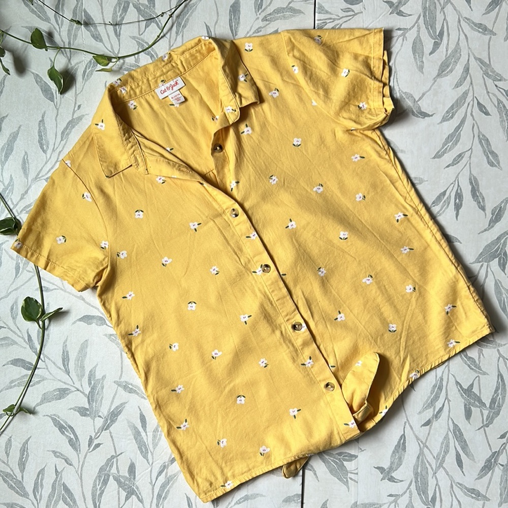 CAT & JACK | GRIRL'S floral tie front shirt